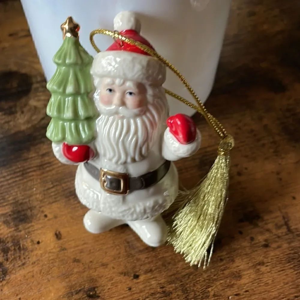 Lenox Very Merry Little Christmas 24k Gold Painted Porcelain Ornament - Santa